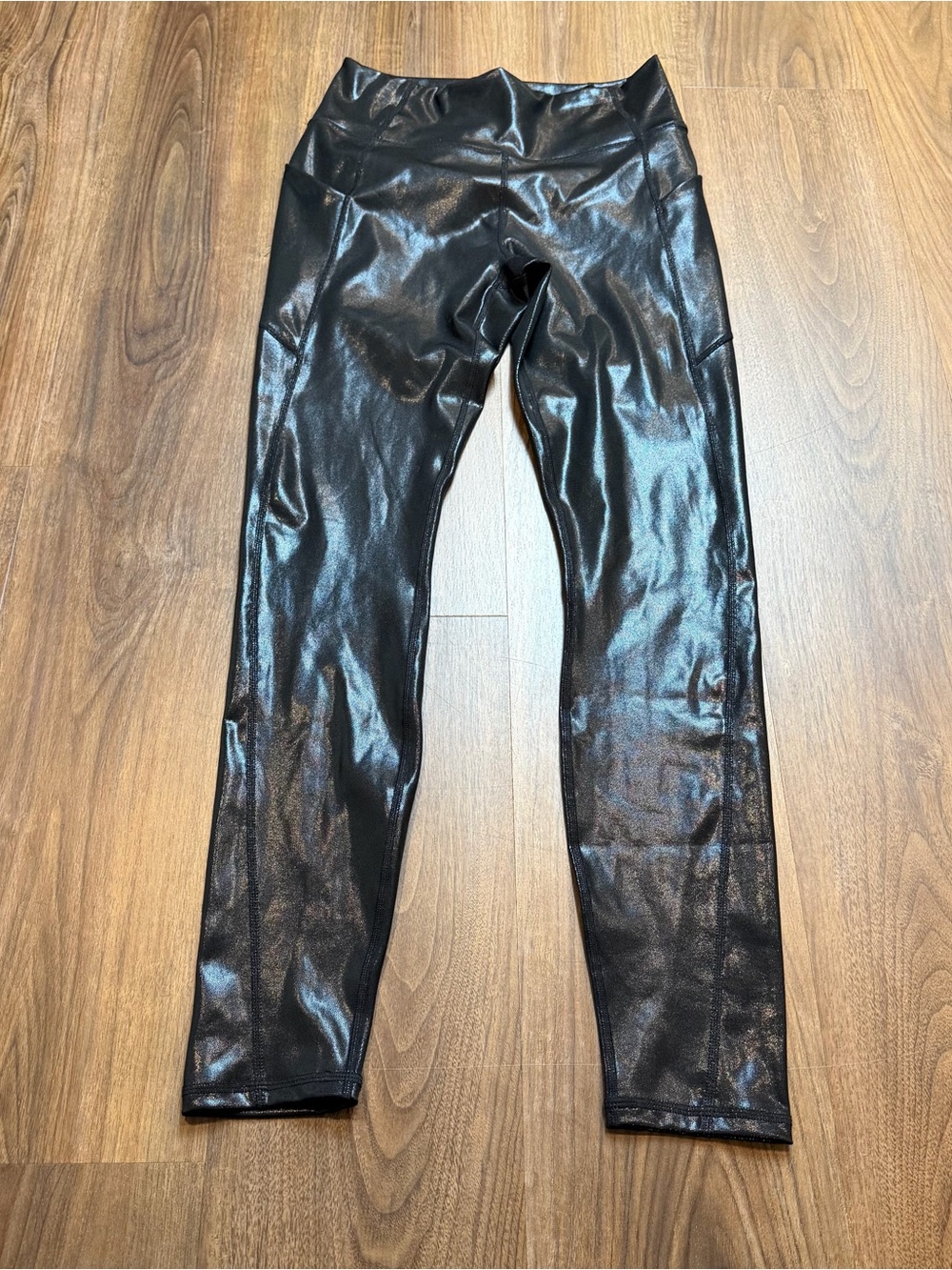 Fabletics Faux Leather Black High-waisted Leggings